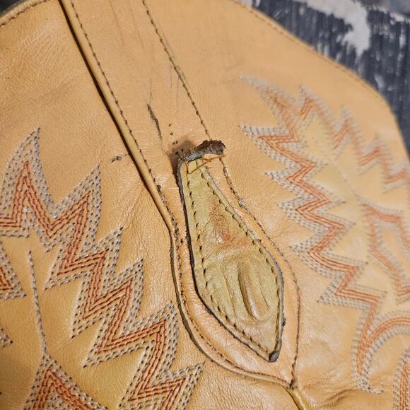 Carreta Cowboy Western Crocodile Tan Leather Boots Mens Size US 10 Mex 28.5 - Picture 8 of 11